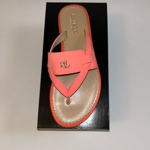 Lauren Ralph Lauren Rosalind thong sandals- Coral